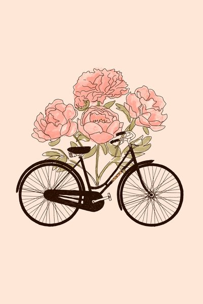 自転車と花：パリ、2022年（デジタル） 作： Florent Bodart