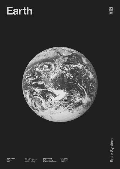Earth : Minimal Planets Datas, 2023 (デジタル) 作： Florent Bodart