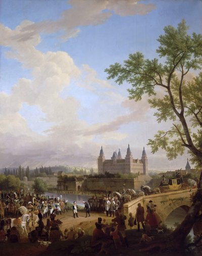 1806年10月2日、アシャッフェンブルクでナポレオンとカールフォンダルベルグ男爵の間の会議 作： Florent Fidèle Constant Bourgeois du Castelet
