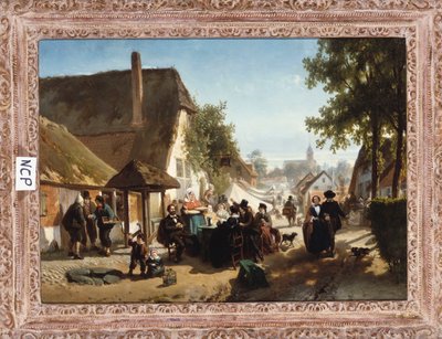 インでのランチ、1886 作： Florent Nicolas Crabeels
