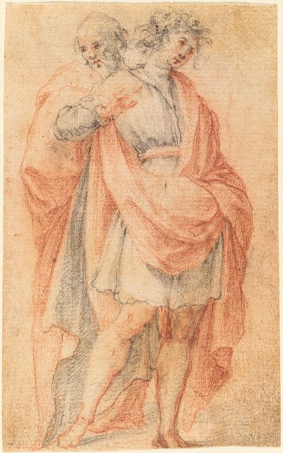二人の男性像：若者と老人 作： Florentine 17th Century