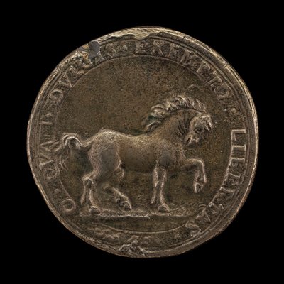 地球を撫でる馬」 1545年頃 （非スターリングシルバー鋳造） （6240388の裏面 作： Florentine School