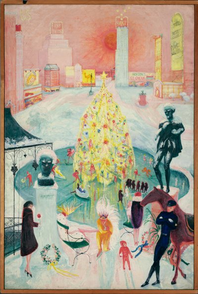 クリスマス、1930～40年頃（キャンバスに油彩） 作： Florine Stettheimer