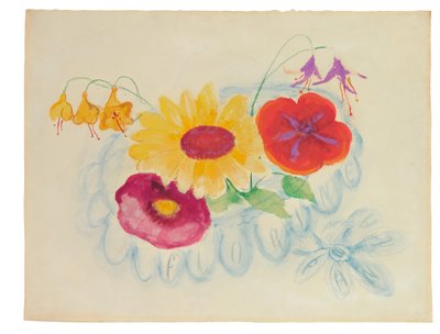 真夏のブーケ、1920年頃（紙にミクストメディア） 作： Florine Stettheimer