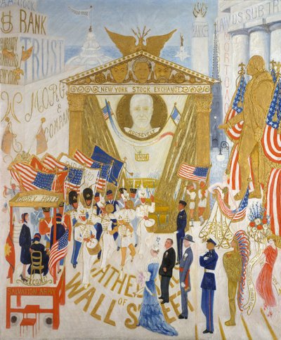 ウォールストリートの大聖堂、1939 作： Florine Stettheimer