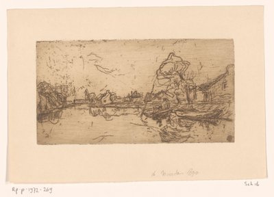 ボートの人物と川の景色 北（原題） 作： Floris Verster