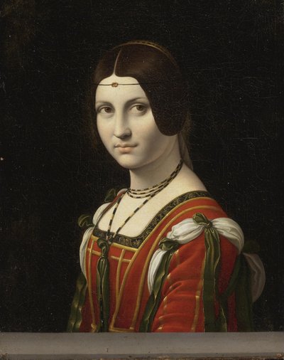 La Belle Ferronnièreと呼ばれる未知の女性の肖像、1750年以前 作： Follower Leonardo Da Vinci