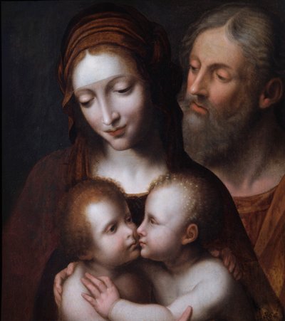 「聖家族と幼い聖ヨハネ」、16世紀 作： Follower of Bernardino Luini