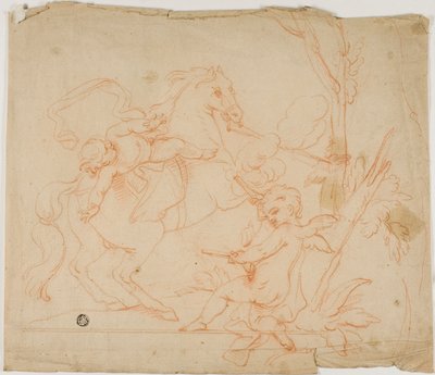 馬に乗ったプットに発砲するプット 作： Follower of Charles Le Brun