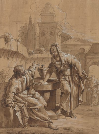キリストとサマリアの女 作： Follower of Francesco Fontebasso