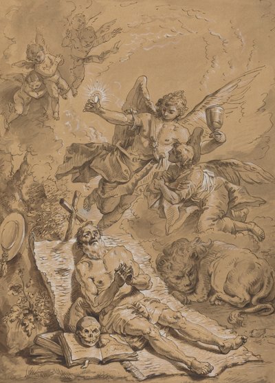 聖ジェロームの最後の聖体拝領 作： Follower of Francesco Fontebasso