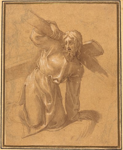 十字架の下に倒れるキリスト 作： Follower of Francesco Salviati