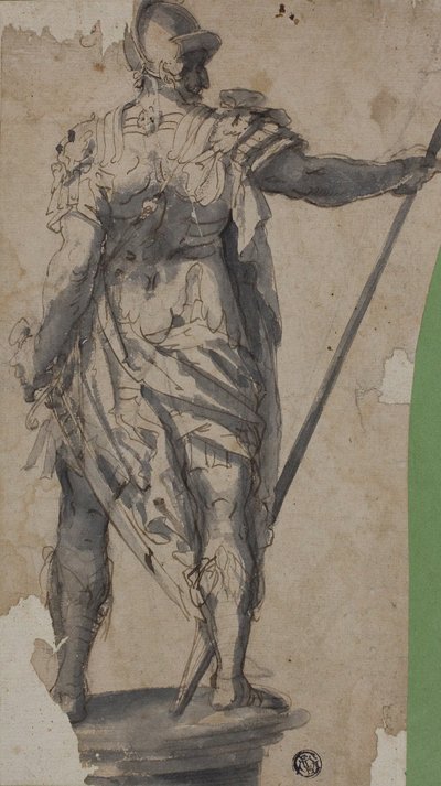 戦士立像、背面から 作： Follower of Francesco Salviati