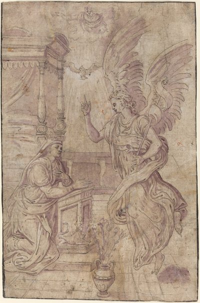 受胎告知 作： Follower of Frans Floris I