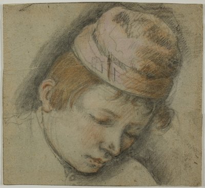 ピンクの帽子をかぶった若者の頭 作： Follower of Jacopo Bassano
