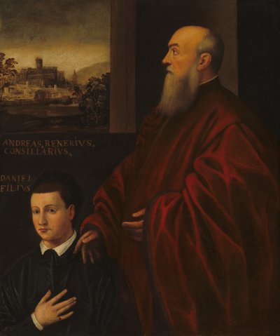 アンドレア・レニエと息子のダニエレ 作： Follower of Jacopo Tintoretto