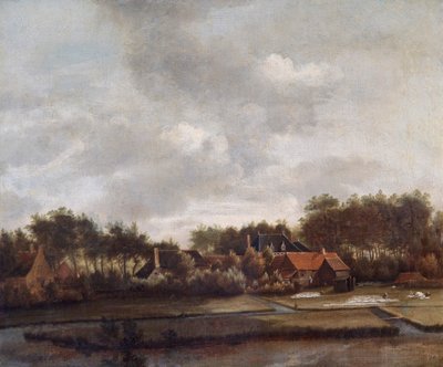 「漂白地のある風景」、17世紀 作： Follower of Jan van Ruisdael