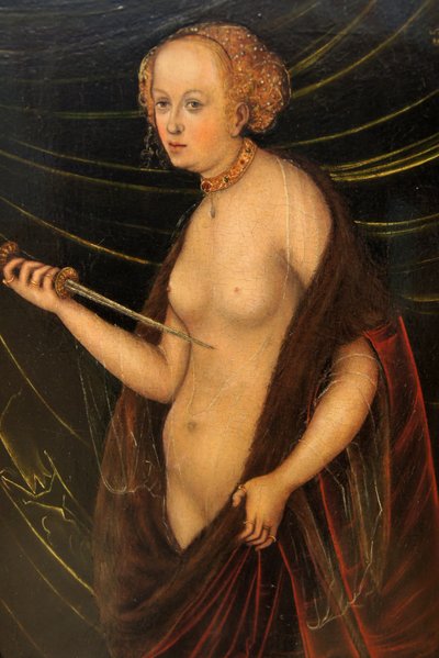 ドイツ語：Selbstmord der Lucretia ルクレティアの自殺 作： ルーカス・クラナッハ長老の信奉者