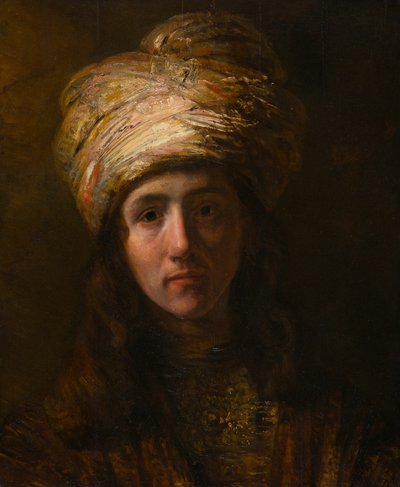 ターバンの若い男 作： Follower of Rembrandt van Rijn