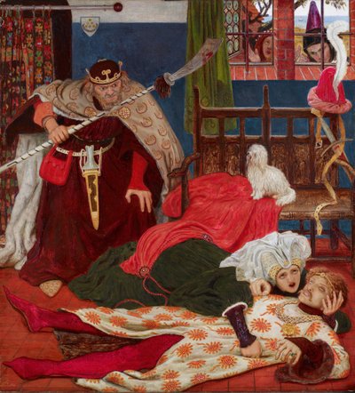 トリストラム卿の死、c1864。 作： Ford Madox Brown