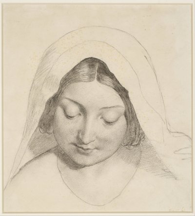 土曜の夜のウレ・レディ - 聖母の頭部のための習作 作： Ford Madox Brown