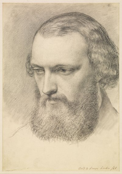 肖像画：ダニエル・ケーシーのヘッド・スタディ（4分の3像） 作： Ford Madox Brown