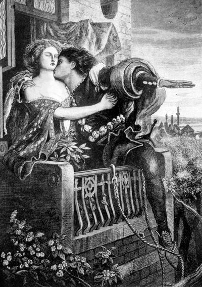 シェイクスピアーのロミオとジュリエット、c1860年代のシーン 作： Ford Madox Brown