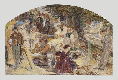 1856年頃、絵画「仕事」のための習作（紙に水彩画） 作： Ford Madox Brown