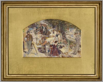 1856年頃、絵画「仕事」のための習作（紙に水彩画） 作： Ford Madox Brown