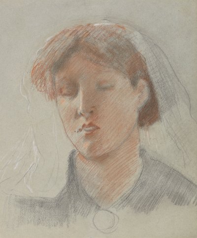 芸術家の妻エマ、結婚式の日に 作： Ford Madox Brown