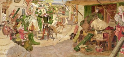 1363年、マンチェスターにおけるフランドル織工の設立 作： Ford Madox Brown
