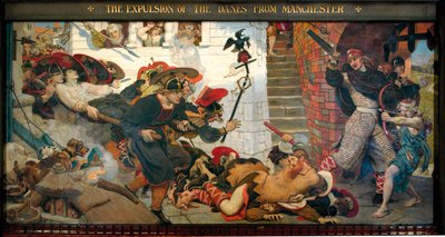 マンチェスターからのデンマーク人追放 作： Ford Madox Brown