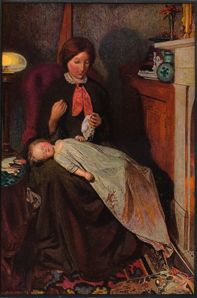 待機中：1855年から1854-1855年のイギリスの炉辺。 作： Ford Madox Brown