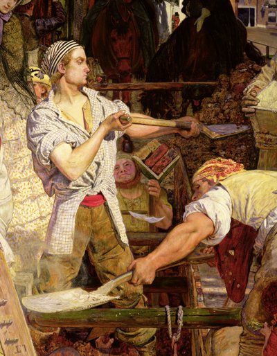 仕事カーネーションをくわえた労働者 作： Ford Madox Brown