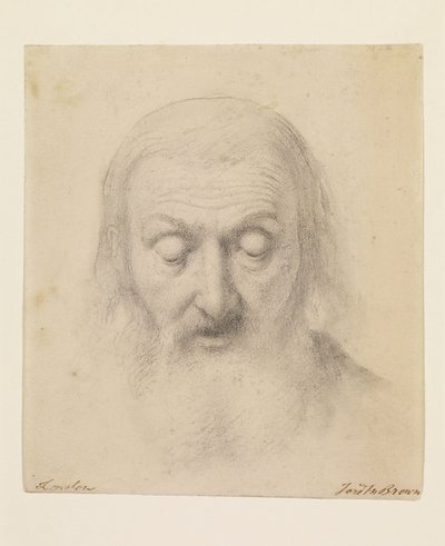 翻訳聖書を読むウィクリフ - ウィクリフの長のための研究 作： Ford Madox Brown