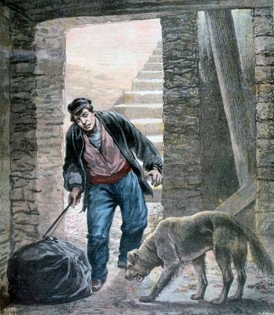 1892年、パリのボザリス通りでの犯罪 作： Fortuné Méaulle