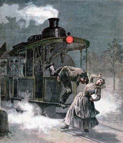 1891年、フランス、マルリールロワ鉄道の事故 作： Fortuné Méaulle