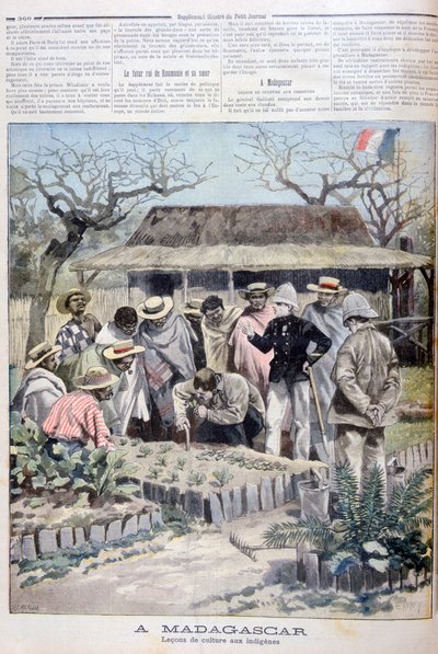 マダガスカルの先住民のための農業のレッスン、1897 作： Fortuné Méaulle