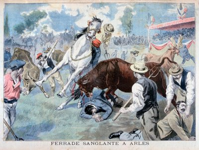 闘牛事件、アルル、フランス、1898 作： Fortuné Méaulle