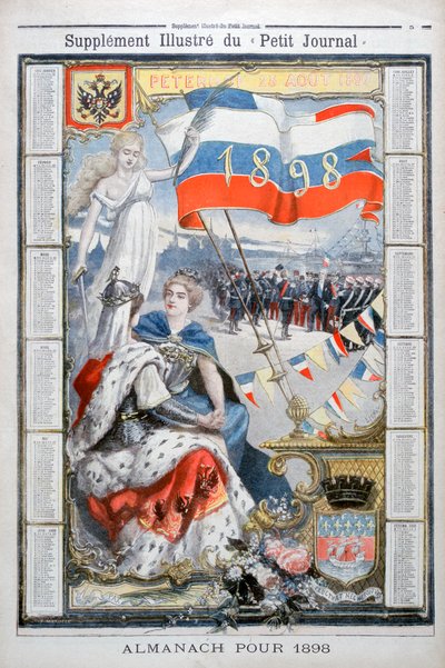 1898年のカレンダー。 作： Fortuné Méaulle
