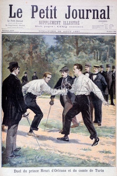アンリドルレアン王子とトリノコンテの間の決闘、1897年 作： Fortuné Méaulle