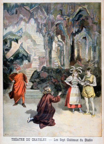Les Sept Chateaux du Diable、Theater du Chatelet、パリ、1896年のパフォーマンス 作： Fortuné Méaulle