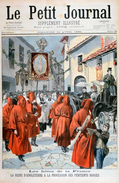 ビクトリア女王、1898年に赤い後悔の行列を見ている。 作： Fortuné Méaulle