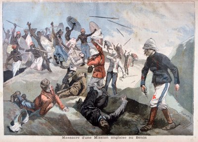 1897年のベナンにおけるイギリス代表団の虐殺 作： Fortuné Méaulle