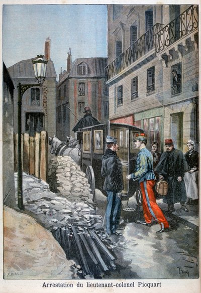 中佐ピクカルト中尉の逮捕、1898年 作： Fortuné Méaulle