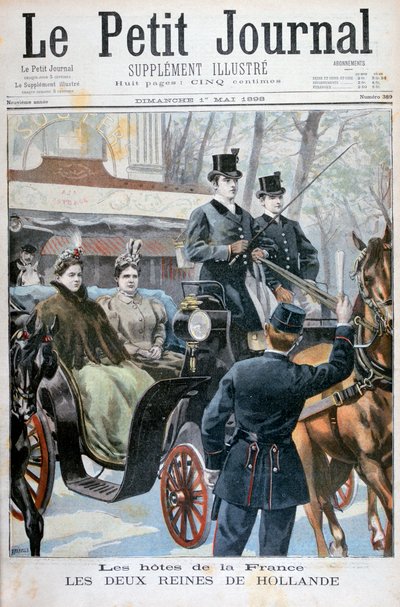 1898年にフランスのパリを訪れるオランダの2人の女王 作： Fortuné Méaulle