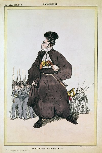 1830年フランスの救世主としてのパスキエ男爵の風刺画 作： Fortune Delarue