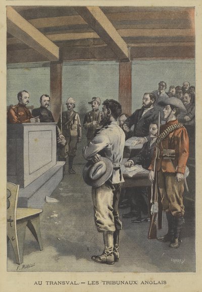 トランスバールの英国裁判所前のボーア 作： Fortune Louis Meaulle