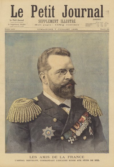 キール運河の開通式典でロシア艦隊の司令官であるスクリドロフ提督 作： Fortune Louis Meaulle