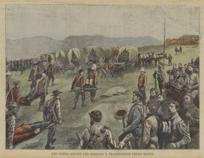 イギリス人が戦場から死者を移動させるのを助けるボーア 作： Fortune Louis Meaulle